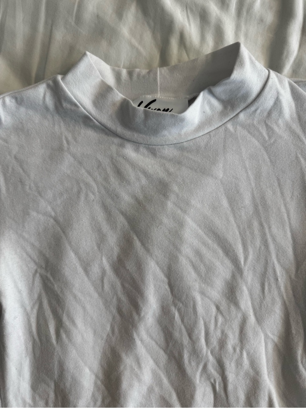 Vixen by Micheline Pitt White Mock Neck Top - Picture 3 of 7